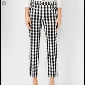 Ann Taylor Ankle Crop Lightweight Gingham Pants 8